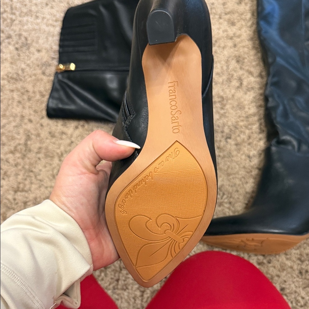 Franco Sarto Black Heeled Boots - Picture 2 of 4